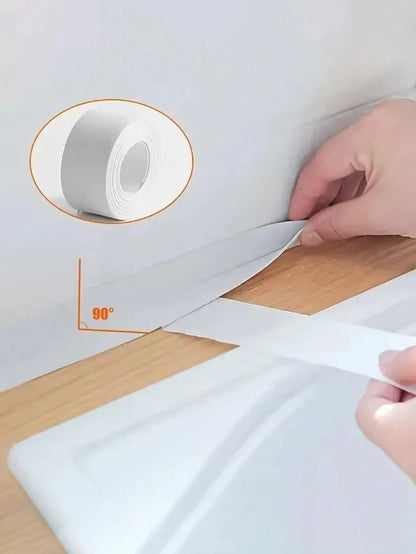 1 Roll Of Waterproof White PVC Self-Adhesive Tape-Perfect For Bathroom, Sink & Kitchen-Super Strong Stickiness! Home Bathroom Decor Fall Decor Back To School