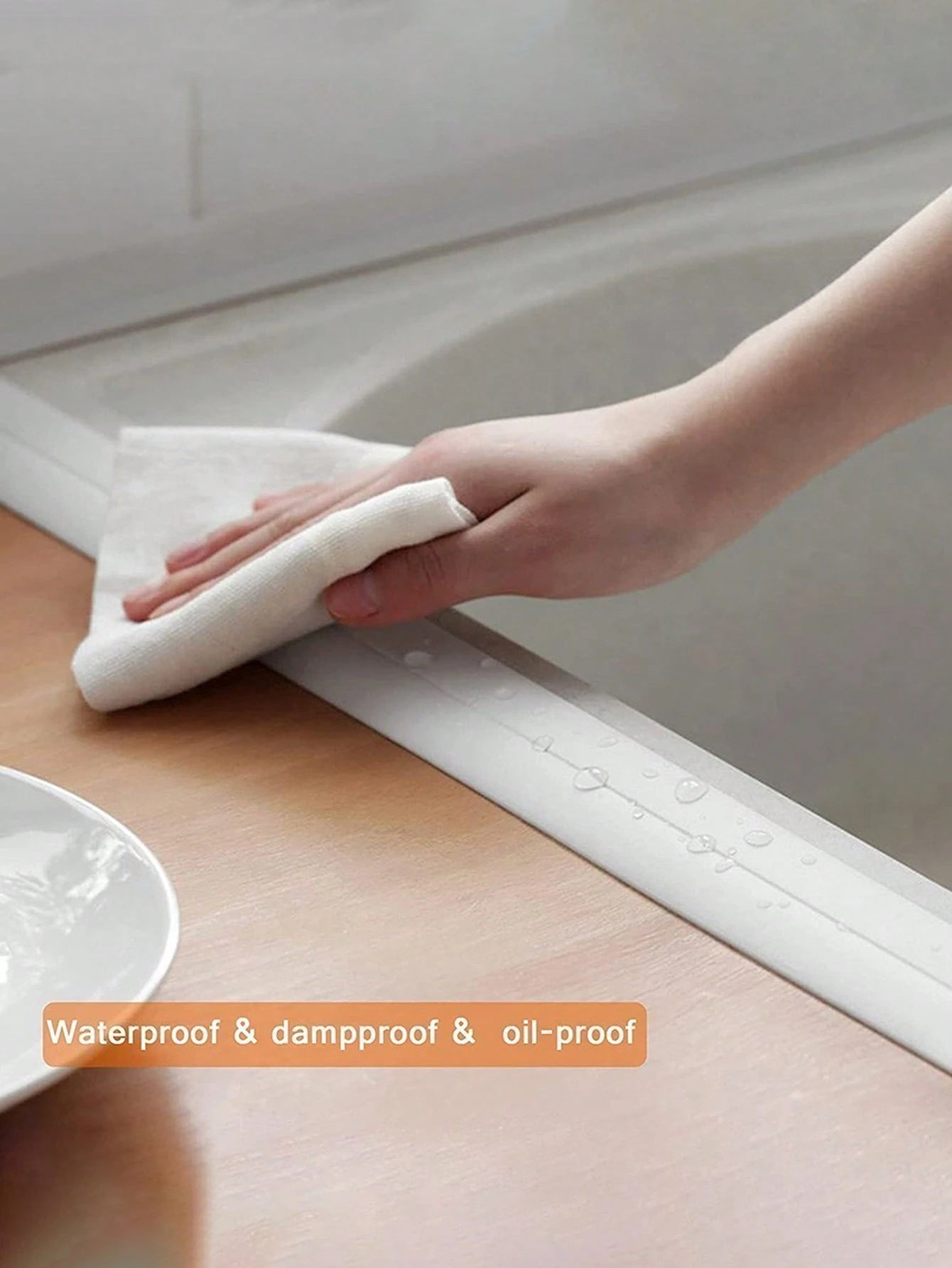 1 Roll Of Waterproof White PVC Self-Adhesive Tape-Perfect For Bathroom, Sink & Kitchen-Super Strong Stickiness! Home Bathroom Decor Fall Decor Back To School