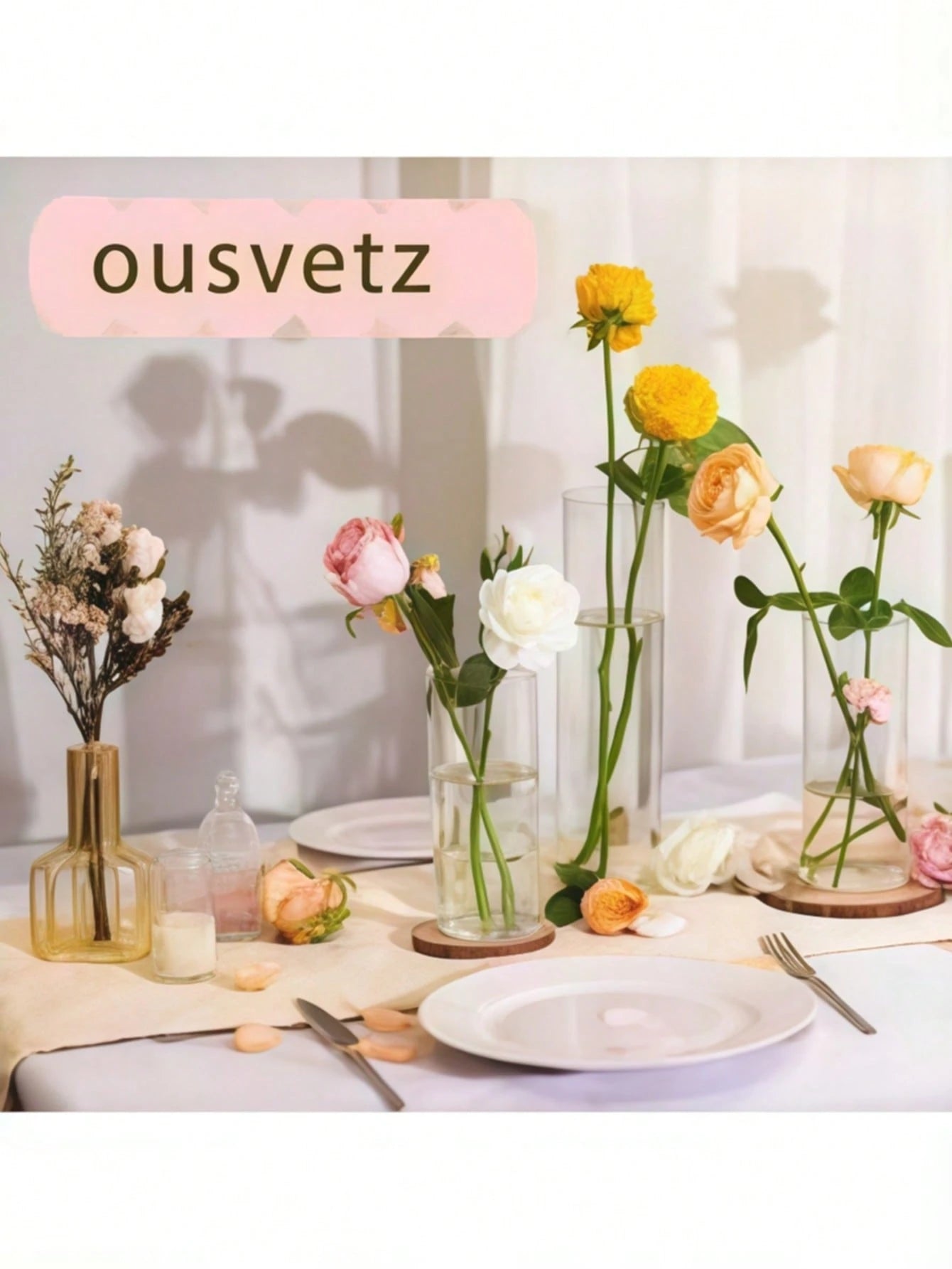 1 Set Glass Cylinder Vase, Transparent Vase, Hurricane Candle Holder, Suitable For Dining Table Decor, …Wedding Home Decoration, Rama Decor Gift, Birthday Graduation Ceremony, Room Decoration, Etc