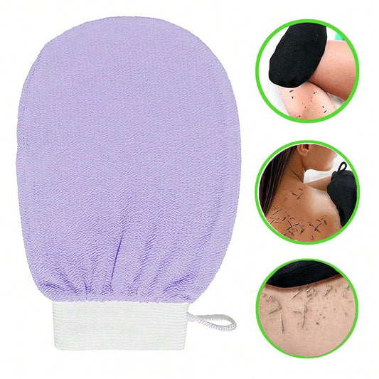 1 Set Korean Exfoliating Gloves- Effectively Removes Dead Skin, Suitable For Spray Tanning Or Keratosis Pilaris, Made Of 100% Viscose Fiber