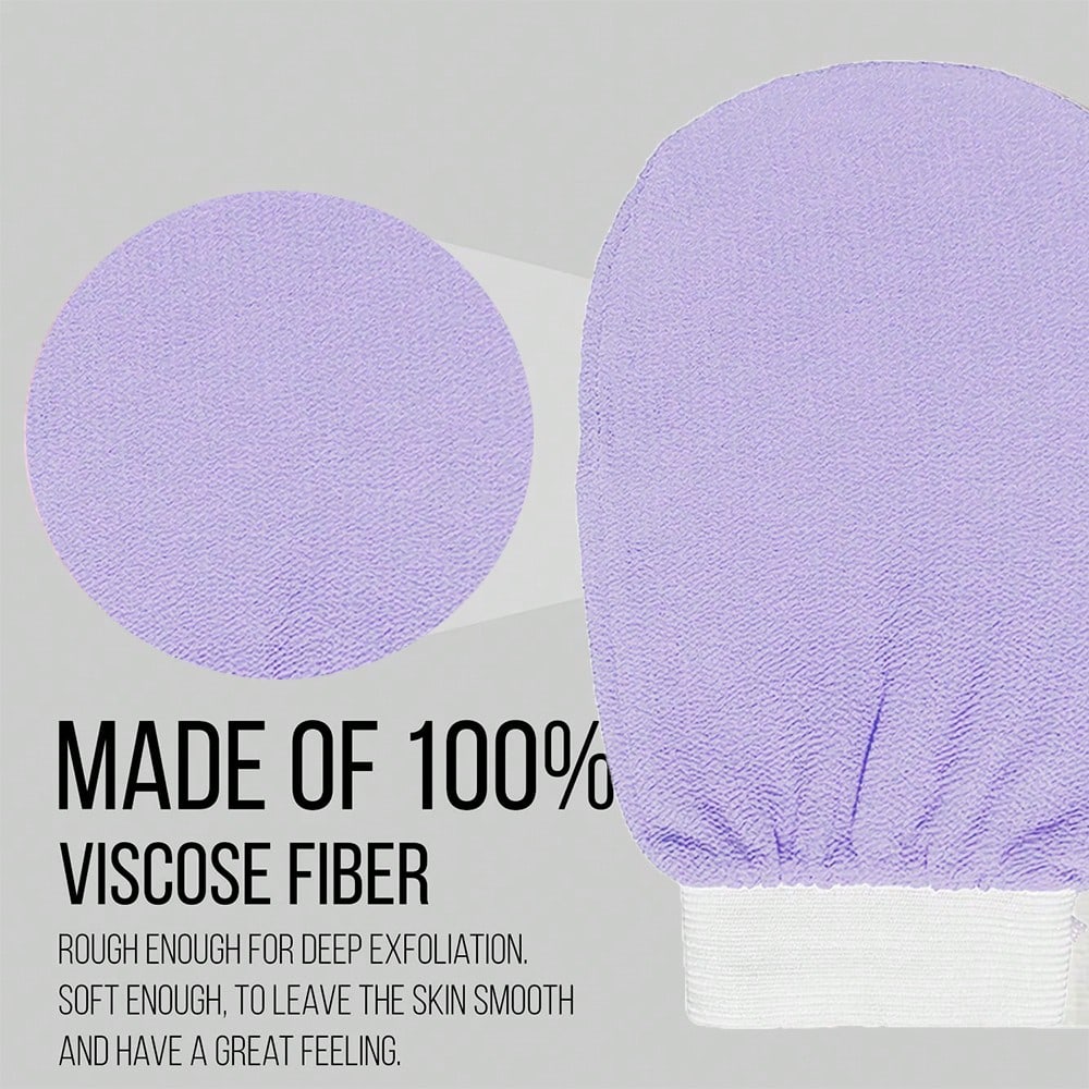 1 Set Korean Exfoliating Gloves- Effectively Removes Dead Skin, Suitable For Spray Tanning Or Keratosis Pilaris, Made Of 100% Viscose Fiber