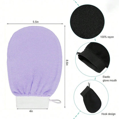 1 Set Korean Exfoliating Gloves- Effectively Removes Dead Skin, Suitable For Spray Tanning Or Keratosis Pilaris, Made Of 100% Viscose Fiber