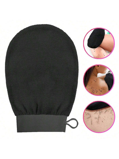 1 Set Korean Exfoliating Gloves- Effectively Removes Dead Skin, Suitable For Spray Tanning Or Keratosis Pilaris, Made Of 100% Viscose Fiber
