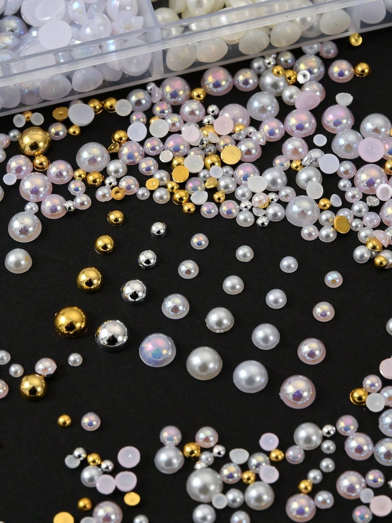 1 Set Pearl Nail Art Decorations, 3D Nail Jewelry, Flat Pearls, Nail Art Accessories, Nail Supplies, Nail Gems Nails Nail Charms