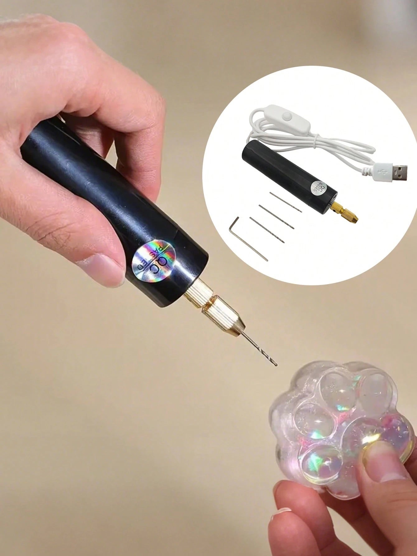 1 Set Portable Mini Electric Drill, Handheld Electric Drill Suitable For Jewelry Making, Woodworking And Metal Processing. Mini Handheld Electric Drill, Jewelry Making DIY Woodworking Crafts Metal Woo