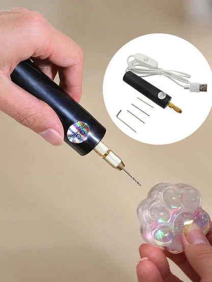 1 Set Portable Mini Electric Drill, Handheld Electric Drill Suitable For Jewelry Making, Woodworking And Metal Processing. Mini Handheld Electric Drill, Jewelry Making DIY Woodworking Crafts Metal Woo