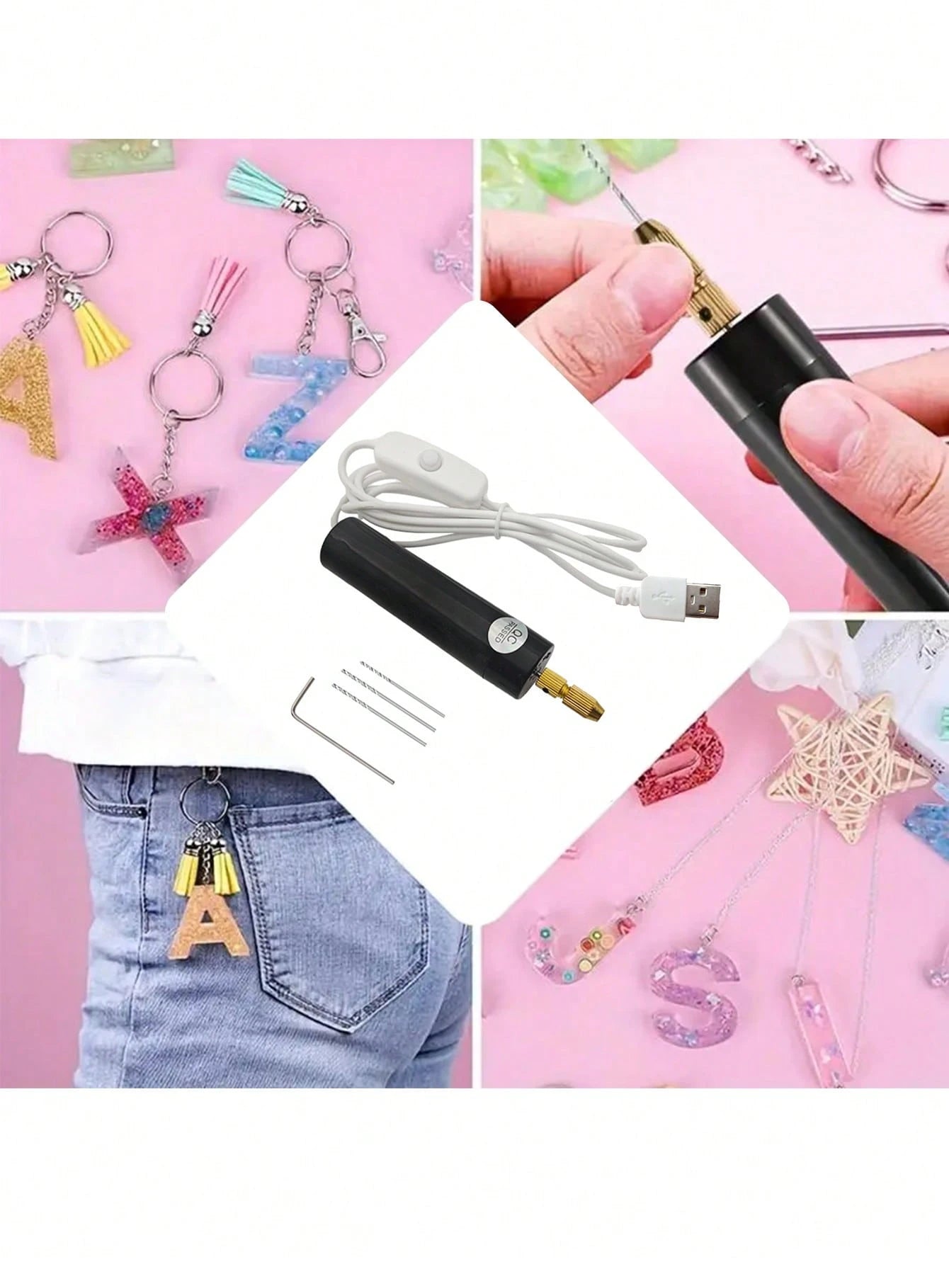 1 Set Portable Mini Electric Drill, Handheld Electric Drill Suitable For Jewelry Making, Woodworking And Metal Processing. Mini Handheld Electric Drill, Jewelry Making DIY Woodworking Crafts Metal Woo