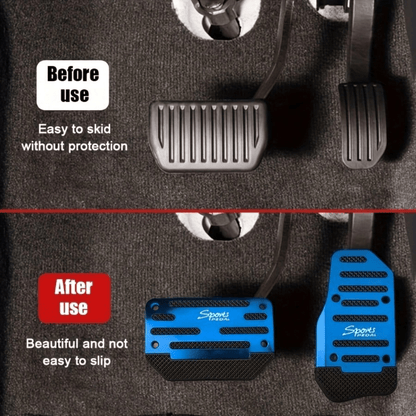 1 Set Red Alloy Automatic Pedal Cover With Anti-Slip Rubber, Wear-Resistant, Enhances Driving Safety, Suitable For Most Automatic Cars, SUVs And ATVs