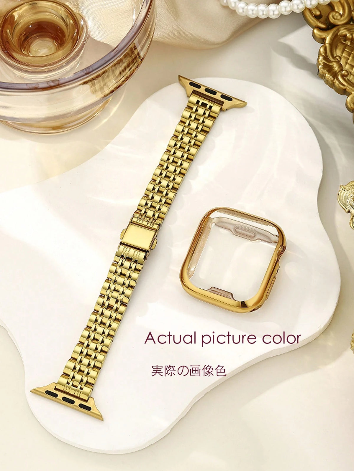 1 Set Stainless Steel Slim Watch Band + TPU Protective Case Compatible With Apple Watch 38/40/41/42/44/45/46/49mm, Suitable For Apple Watch Series 11/Ultra/SE/10/9/8/7/6/5/4/3/2/1 Accessories