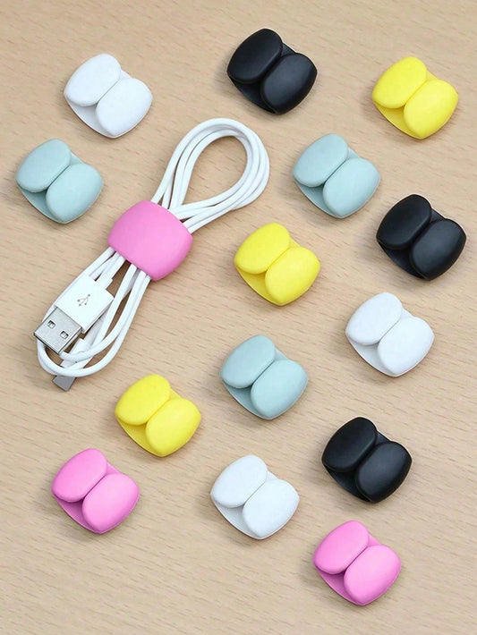 10-1pc Cable Organizer Clips, Multi-Functional Cord Wraps, Suitable For Earphone Cables, Charger Cables, Data Cables, Computer Cables, Power Cables, Home Office Desk Organization, Travel Essential, Tr