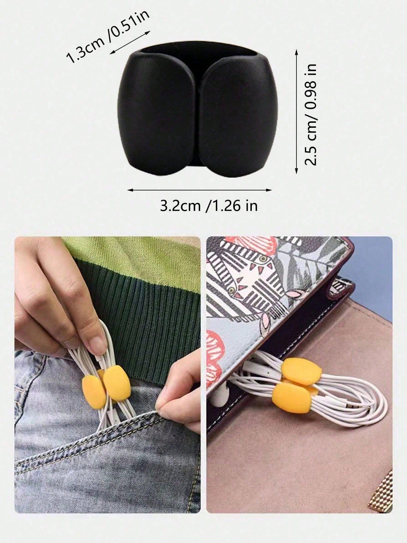 10-1pc Cable Organizer Clips, Multi-Functional Cord Wraps, Suitable For Earphone Cables, Charger Cables, Data Cables, Computer Cables, Power Cables, Home Office Desk Organization, Travel Essential, Tr