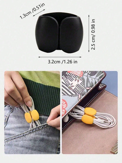 10-1pc Cable Organizer Clips, Multi-Functional Cord Wraps, Suitable For Earphone Cables, Charger Cables, Data Cables, Computer Cables, Power Cables, Home Office Desk Organization, Travel Essential, Tr