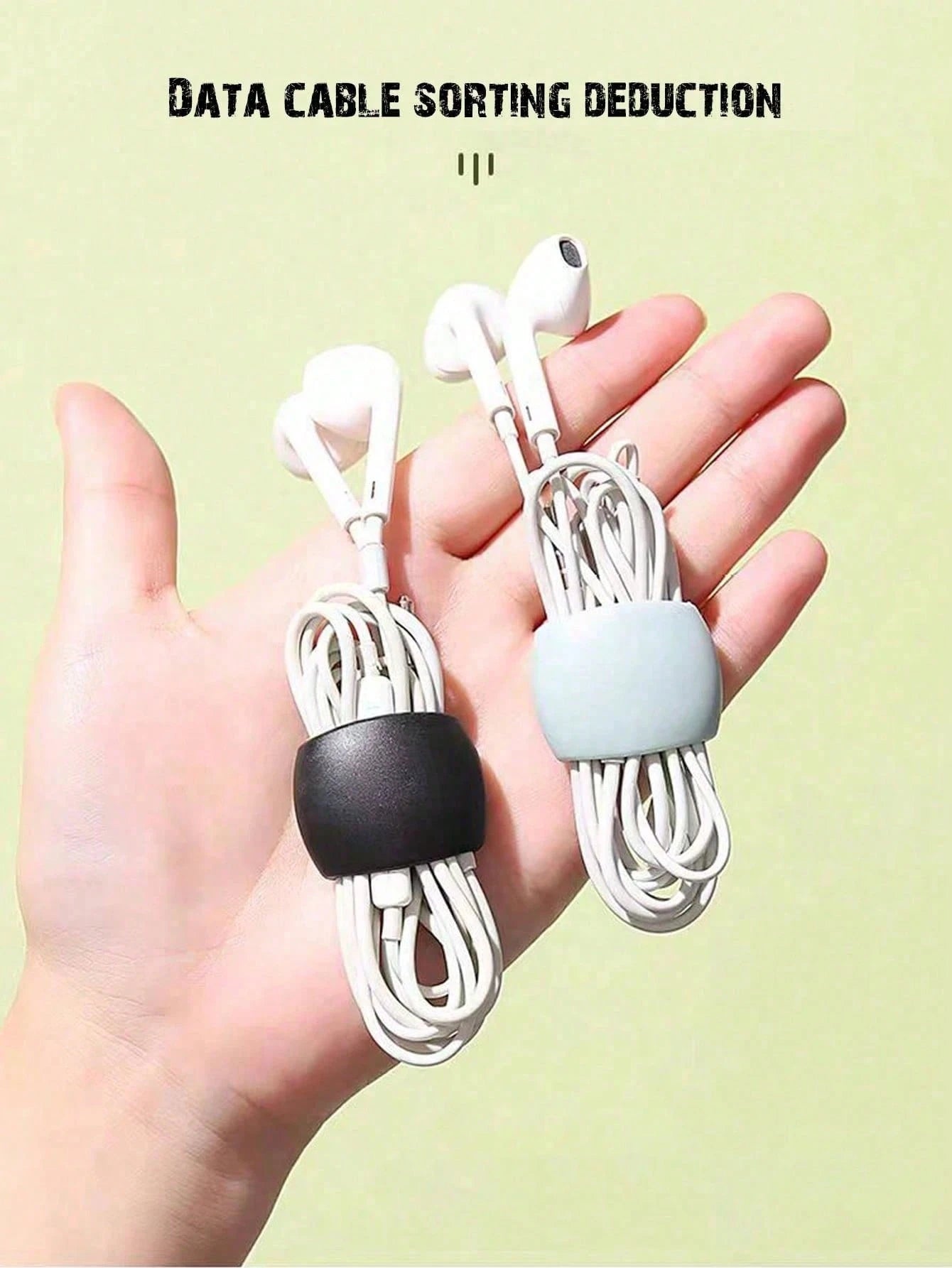 10-1pc Cable Organizer Clips, Multi-Functional Cord Wraps, Suitable For Earphone Cables, Charger Cables, Data Cables, Computer Cables, Power Cables, Home Office Desk Organization, Travel Essential, Tr