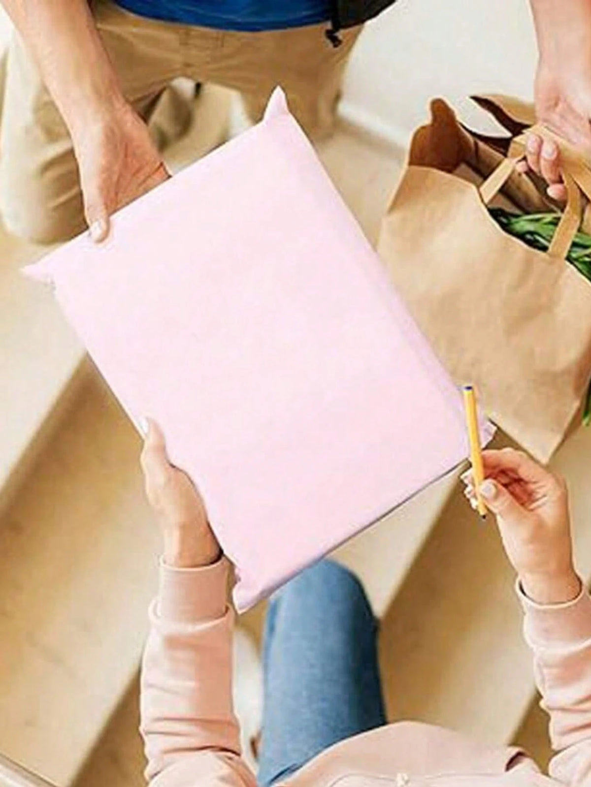 10/20/30/50pcs Durable Waterproof Light Pink Polyethylene Packaging Bags, Multipurpose Simple Bags Suitable For School, Office, Transportation And Mailing, Back To School Essential, Mother's Day Gift