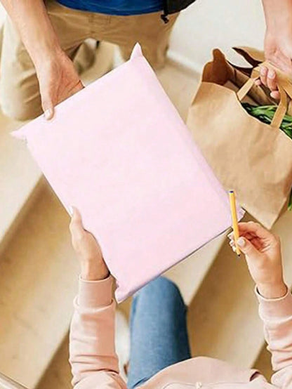 10/20/30/50pcs Durable Waterproof Light Pink Polyethylene Packaging Bags, Multipurpose Simple Bags Suitable For School, Office, Transportation And Mailing, Back To School Essential, Mother's Day Gift