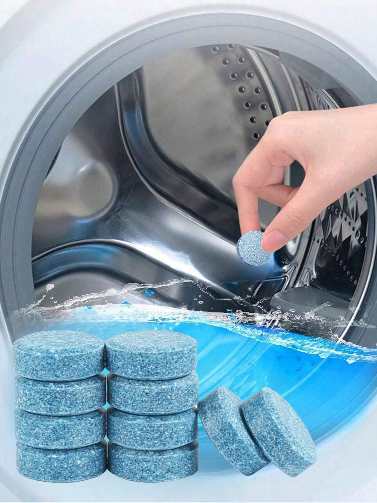 10/20/50pcs Washing Machine Cleaner, Effervescent Tablet, Deep Clean, Descaling & Deodorizing, Strong Stain Removal, Household Cleaning Tool,Kitchen,Bathroom,Home,Household Suppliers