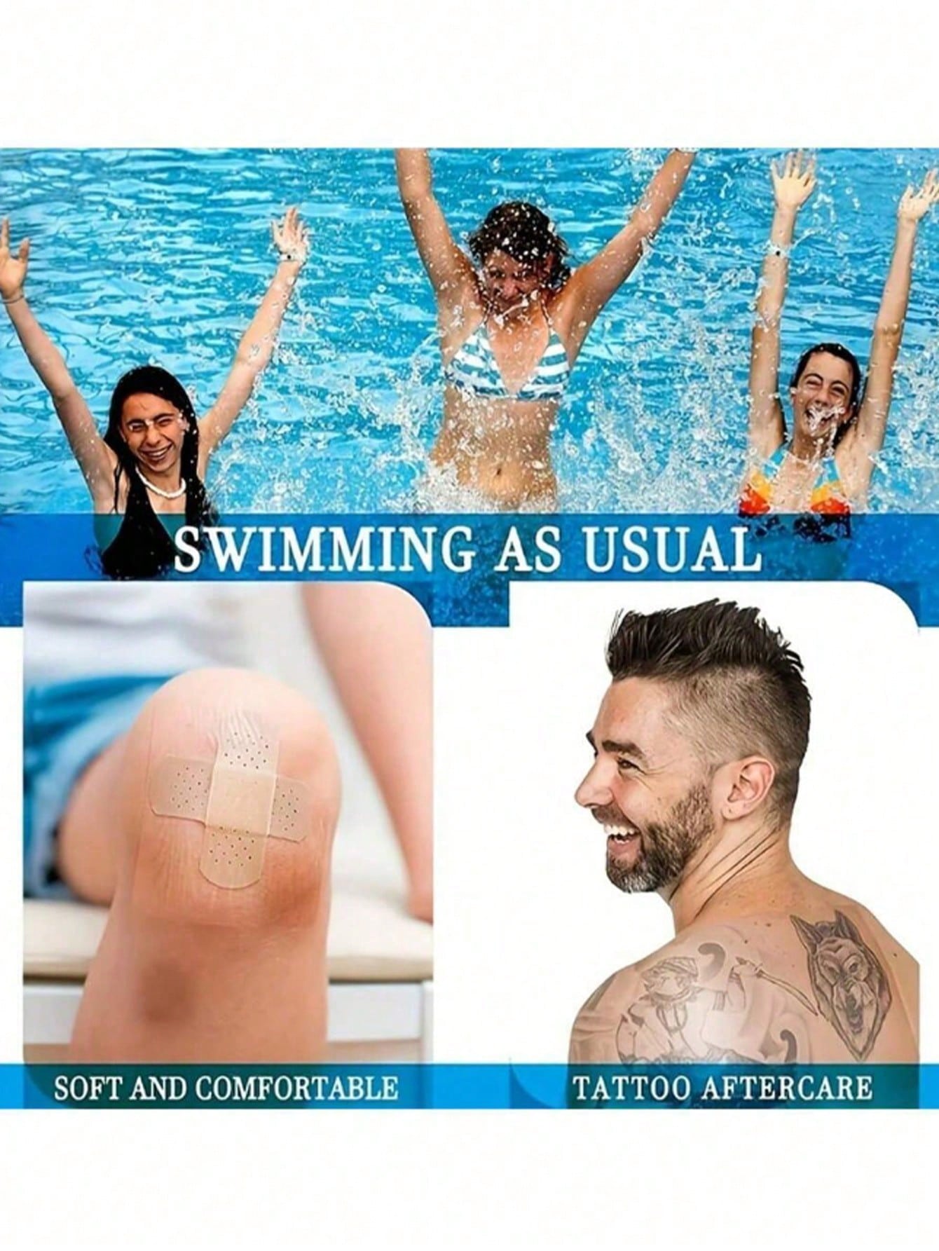 10/50/100pcs Waterproof Transparent Adhesive Film Bandages, Transparent Film Dressing Adhesive Bandages, Suitable For Shower, Swimming, Protection And Tattoo Aftercare, Suitable For Cosmetic Mixing