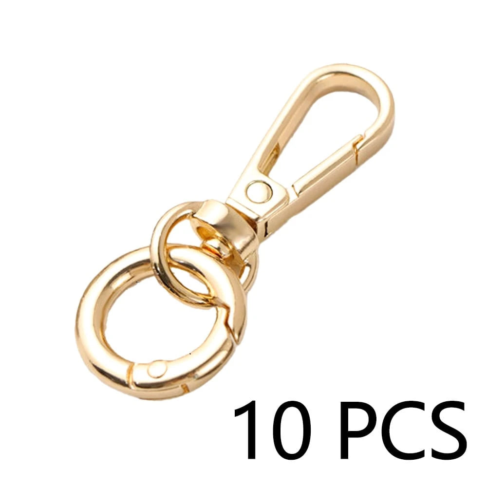 10/6/4pcs Metal Spring Ring Keychain Set, Bag Charm Clasp Chain Connector Hook Hardware Accessories, Waist Hanging Anti-Loss Clip