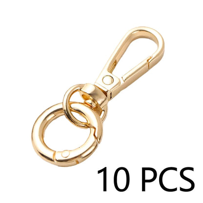 10/6/4pcs Metal Spring Ring Keychain Set, Bag Charm Clasp Chain Connector Hook Hardware Accessories, Waist Hanging Anti-Loss Clip
