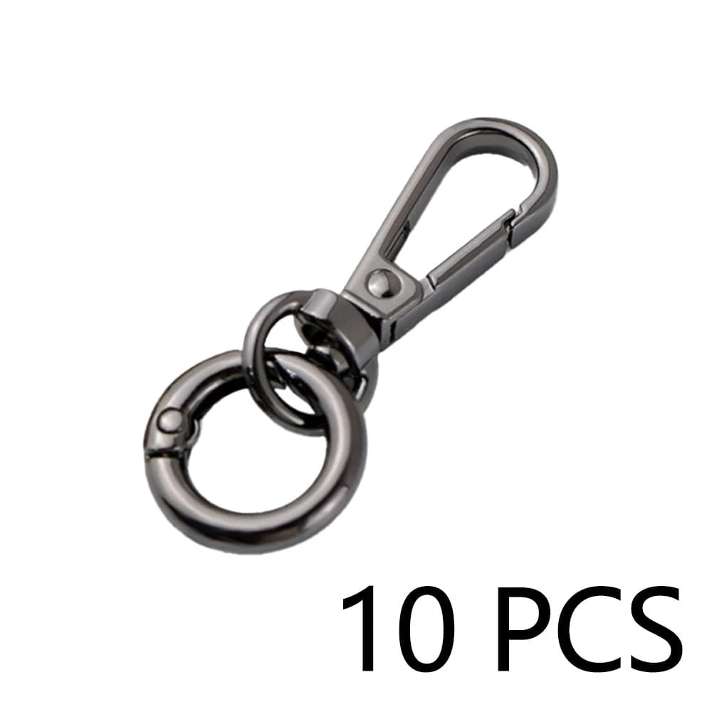 10/6/4pcs Metal Spring Ring Keychain Set, Bag Charm Clasp Chain Connector Hook Hardware Accessories, Waist Hanging Anti-Loss Clip