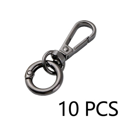 10/6/4pcs Metal Spring Ring Keychain Set, Bag Charm Clasp Chain Connector Hook Hardware Accessories, Waist Hanging Anti-Loss Clip
