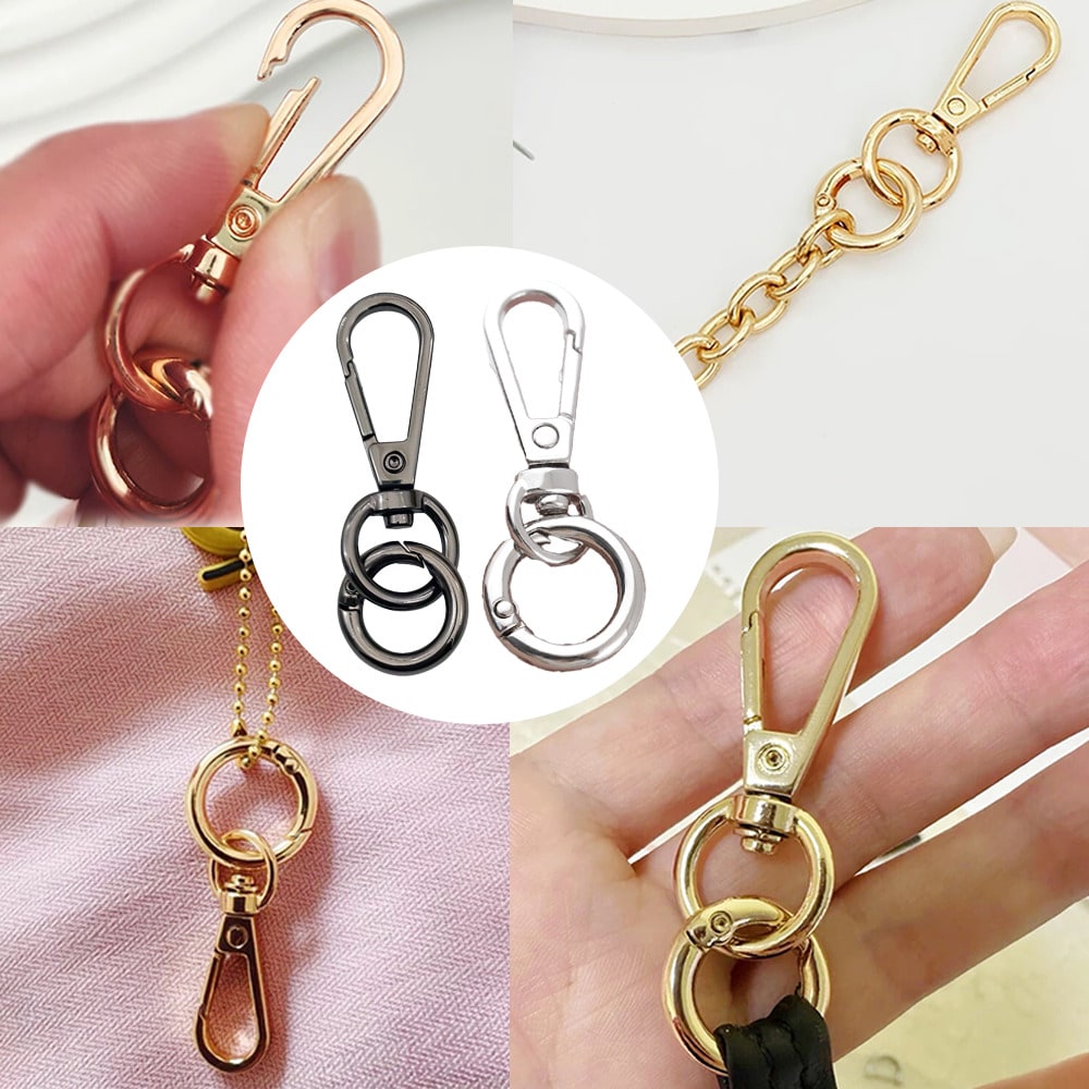 10/6/4pcs Metal Spring Ring Keychain Set, Bag Charm Clasp Chain Connector Hook Hardware Accessories, Waist Hanging Anti-Loss Clip