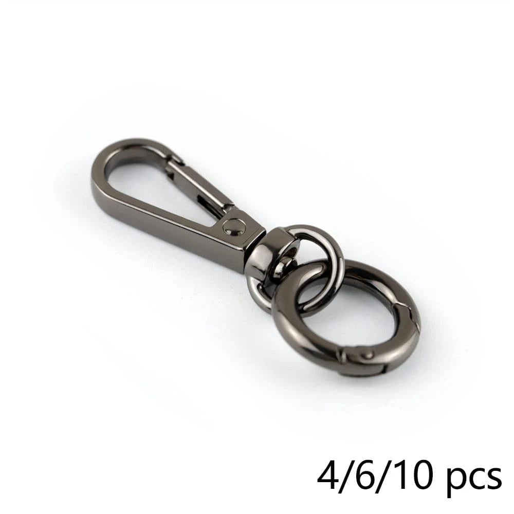 10/6/4pcs Metal Spring Ring Keychain Set, Bag Charm Clasp Chain Connector Hook Hardware Accessories, Waist Hanging Anti-Loss Clip