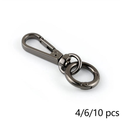 10/6/4pcs Metal Spring Ring Keychain Set, Bag Charm Clasp Chain Connector Hook Hardware Accessories, Waist Hanging Anti-Loss Clip