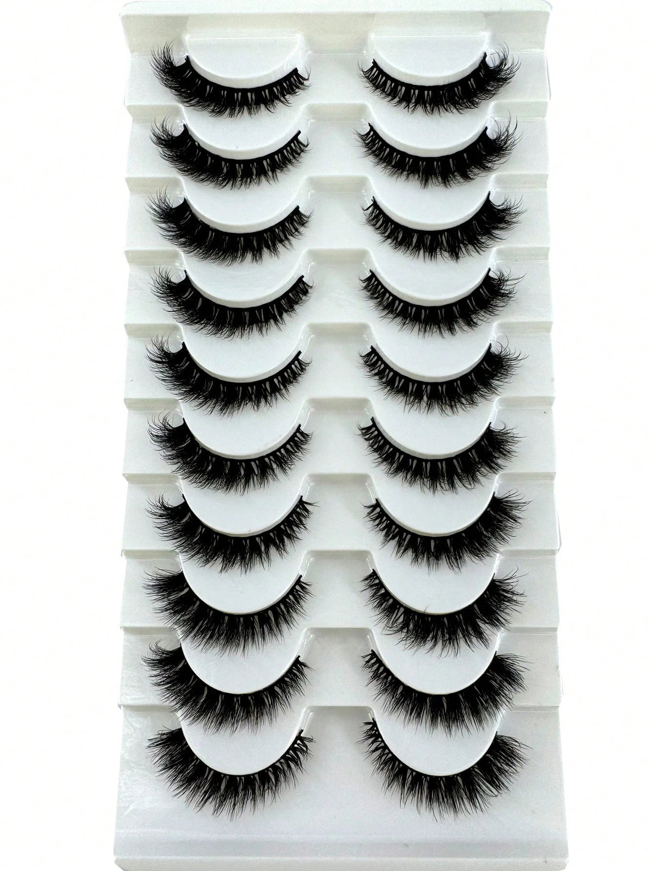 10 Pairs Cat Eye False Eyelashes/3D Mink Lashes Natural Makeup Effect False Eyelashes Classic Russian Thick Lashes Extension Mink Lashes Strips/Soft False Eyelash Strips Set