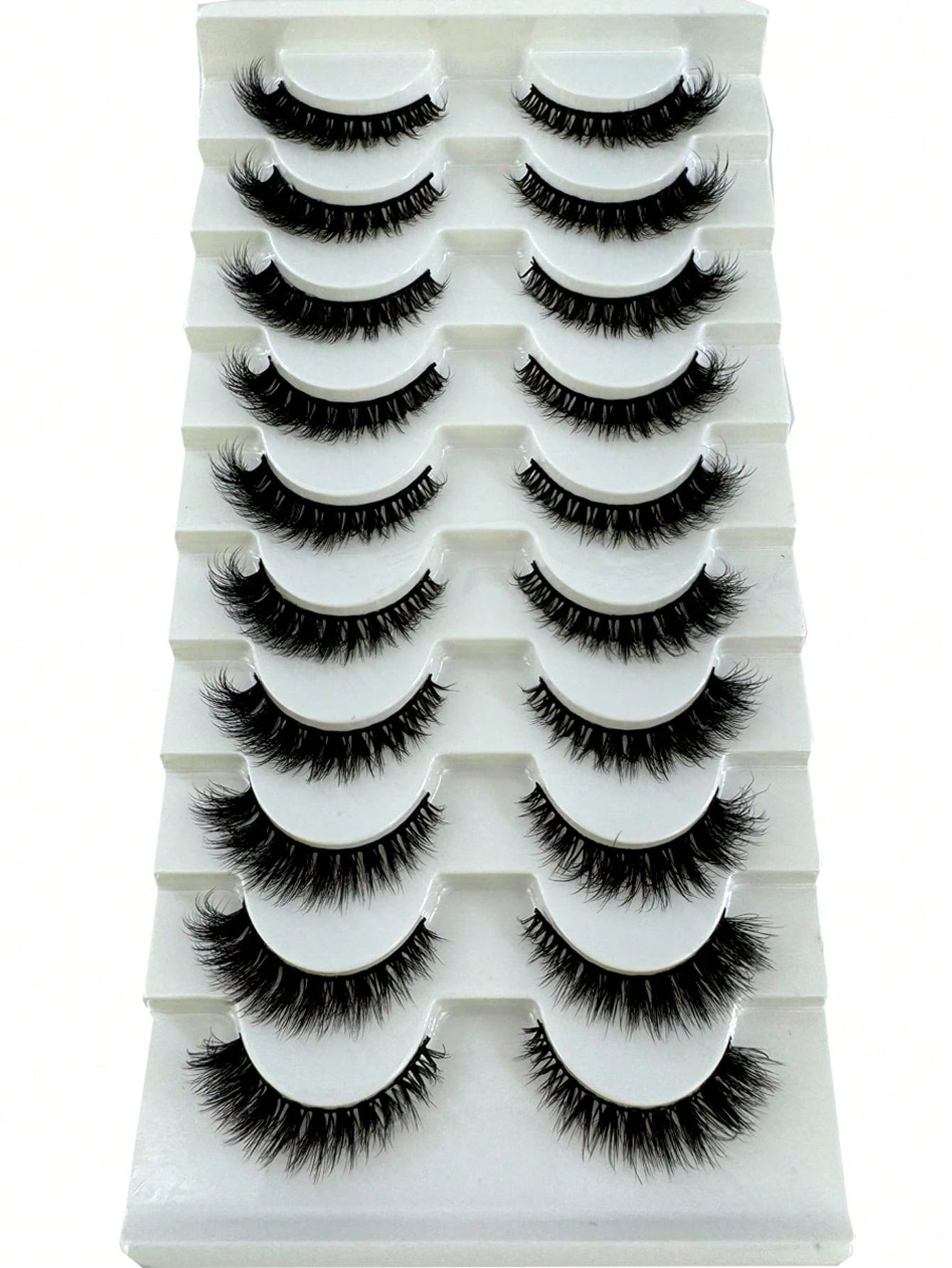 10 Pairs Cat Eye False Eyelashes/3D Mink Lashes Natural Makeup Effect False Eyelashes Classic Russian Thick Lashes Extension Mink Lashes Strips/Soft False Eyelash Strips Set