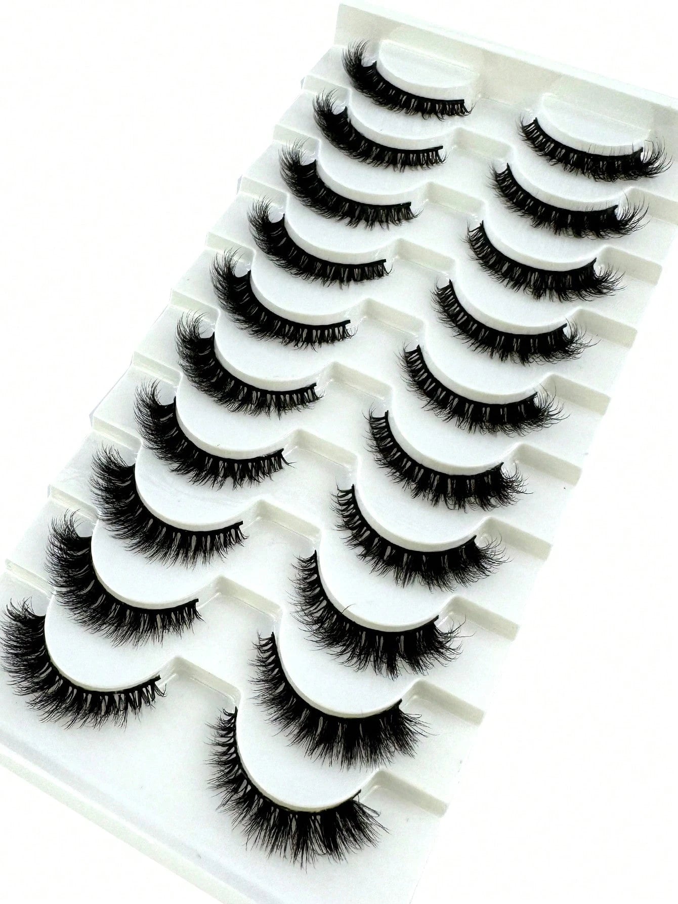 10 Pairs Cat Eye False Eyelashes/3D Mink Lashes Natural Makeup Effect False Eyelashes Classic Russian Thick Lashes Extension Mink Lashes Strips/Soft False Eyelash Strips Set