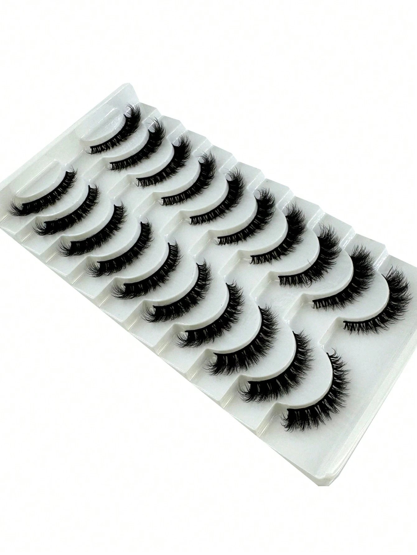 10 Pairs Cat Eye False Eyelashes/3D Mink Lashes Natural Makeup Effect False Eyelashes Classic Russian Thick Lashes Extension Mink Lashes Strips/Soft False Eyelash Strips Set