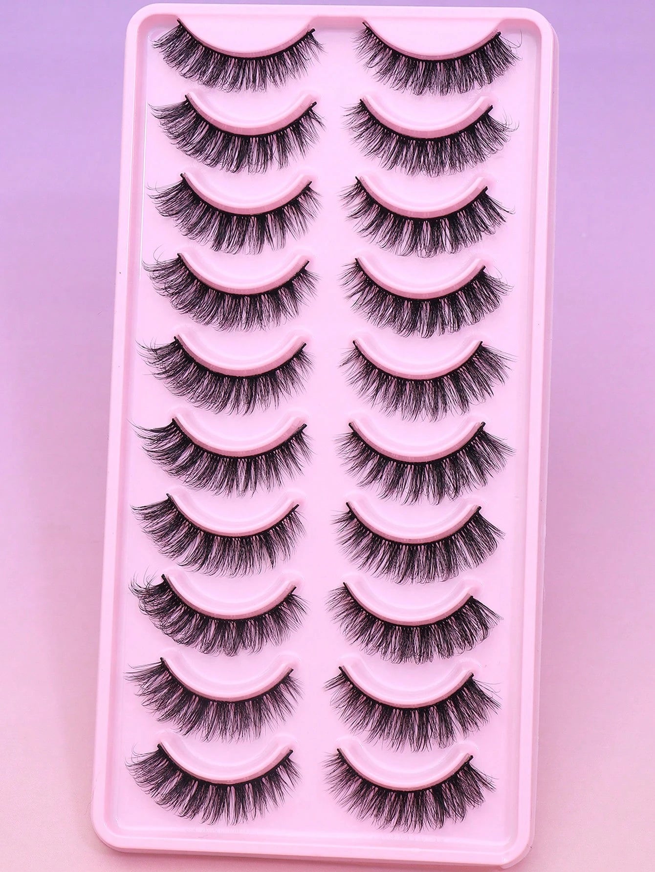 10 Pairs Of Short 3D False Eyelashes, Curled Natural Makeup Feeling, Eyelash Extensions, Thick Curled Combination, Soft And Comfortable, Suitable For Daily Dating And Makeup Simulation, Reusable Beaut