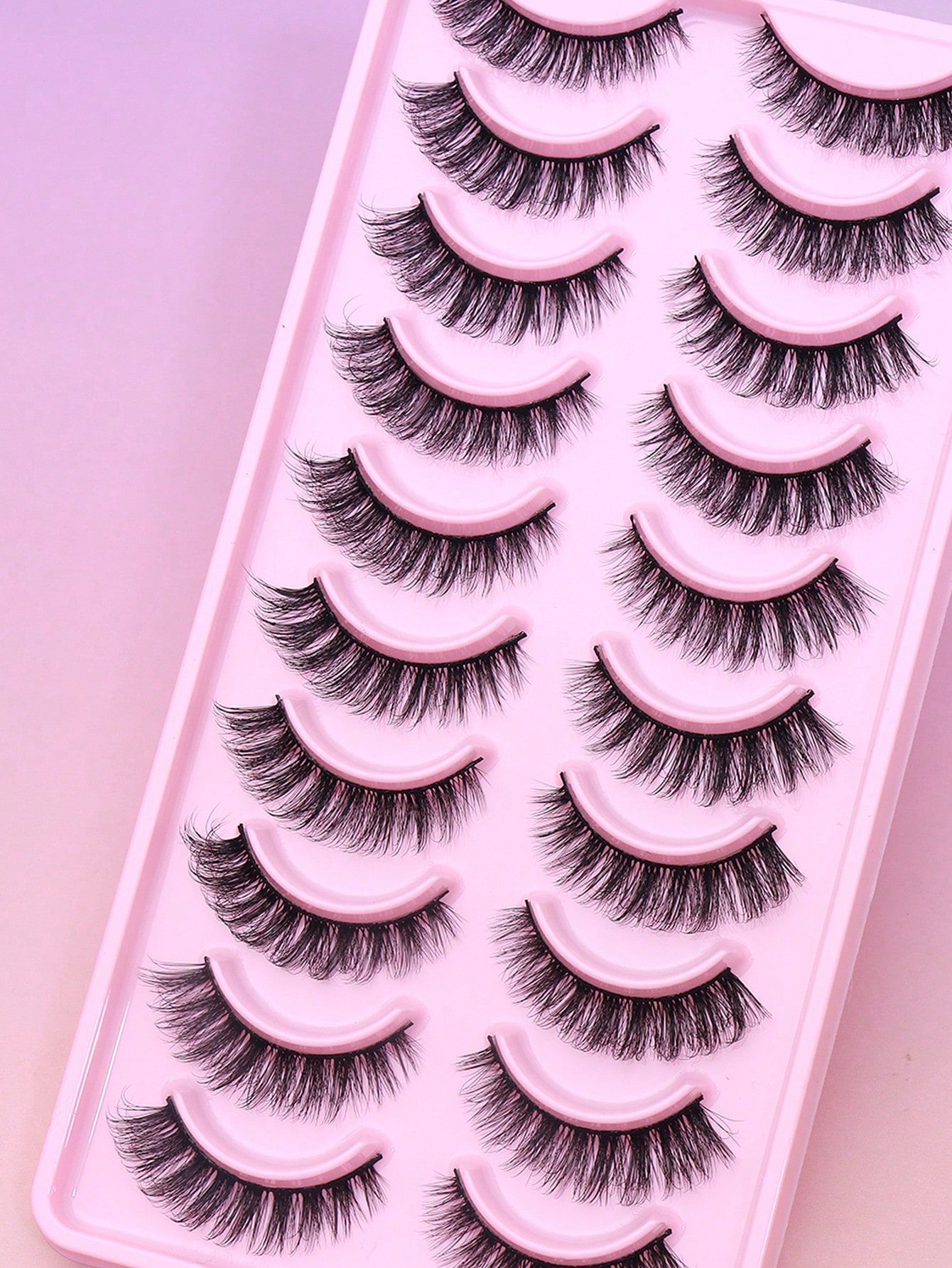 10 Pairs Of Short 3D False Eyelashes, Curled Natural Makeup Feeling, Eyelash Extensions, Thick Curled Combination, Soft And Comfortable, Suitable For Daily Dating And Makeup Simulation, Reusable Beaut