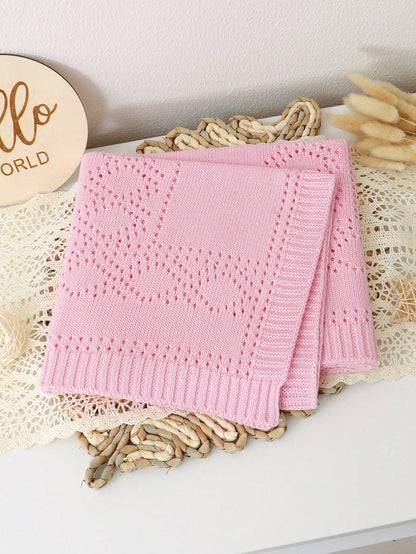 100% Cotton Baby Blanket, Hollow Knit Baby Swaddle Blanket, Newborn Stroller Blanket, Baby Quilt, Children's Air Conditioning Quilt, Newborn Supplies