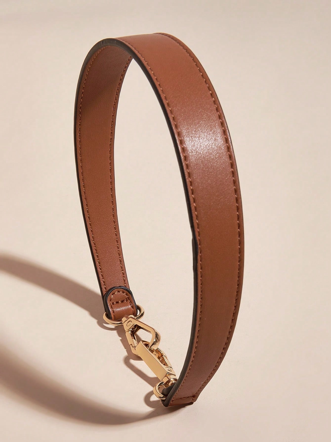 100% Pu Leather Shoulder Strap Bag With Handbag Handle Short Bag Strap Wallet With Gold Buckle Long Shoulder Strap