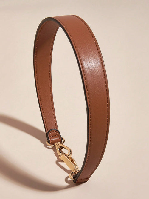 100% Pu Leather Shoulder Strap Bag With Handbag Handle Short Bag Strap Wallet With Gold Buckle Long Shoulder Strap