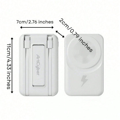 10000mAh Everyday Gear Magnetic Wireless Power Bank 15W Wireless Charge 22.5W High-Speed Wired Charge Foldable Phone Stand Integrated Dual Cables Battery Percentage Indicator Multi-Device Charging Com