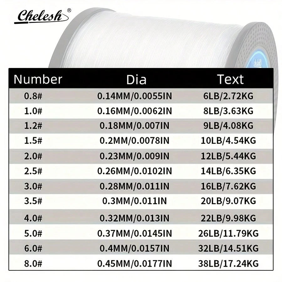 1000M High Strength Nylon Fishing Line, Suitable For Sea Fishing, Bank Fishing, Lure Fishing, Multiple Strengths Available, Hand-Strung Bead Fishing Line, Fishing Gift