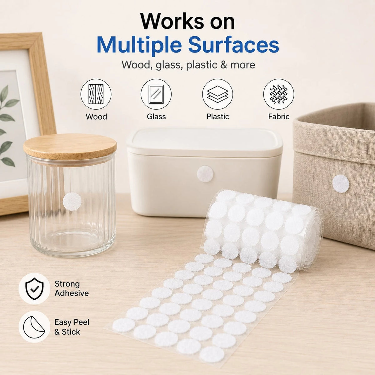 1000pcs 10mm Self-Adhesive Dot Stickers, Strong Adhesive Round Labels For DIY, Crafts And Organizing Projects At Home Or Office