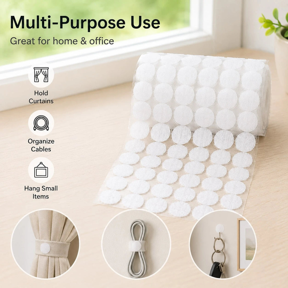 1000pcs 10mm Self-Adhesive Dot Stickers, Strong Adhesive Round Labels For DIY, Crafts And Organizing Projects At Home Or Office
