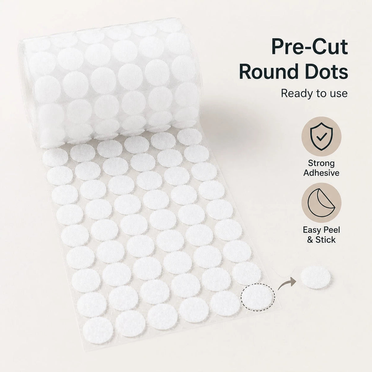 1000pcs 10mm Self-Adhesive Dot Stickers, Strong Adhesive Round Labels For DIY, Crafts And Organizing Projects At Home Or Office