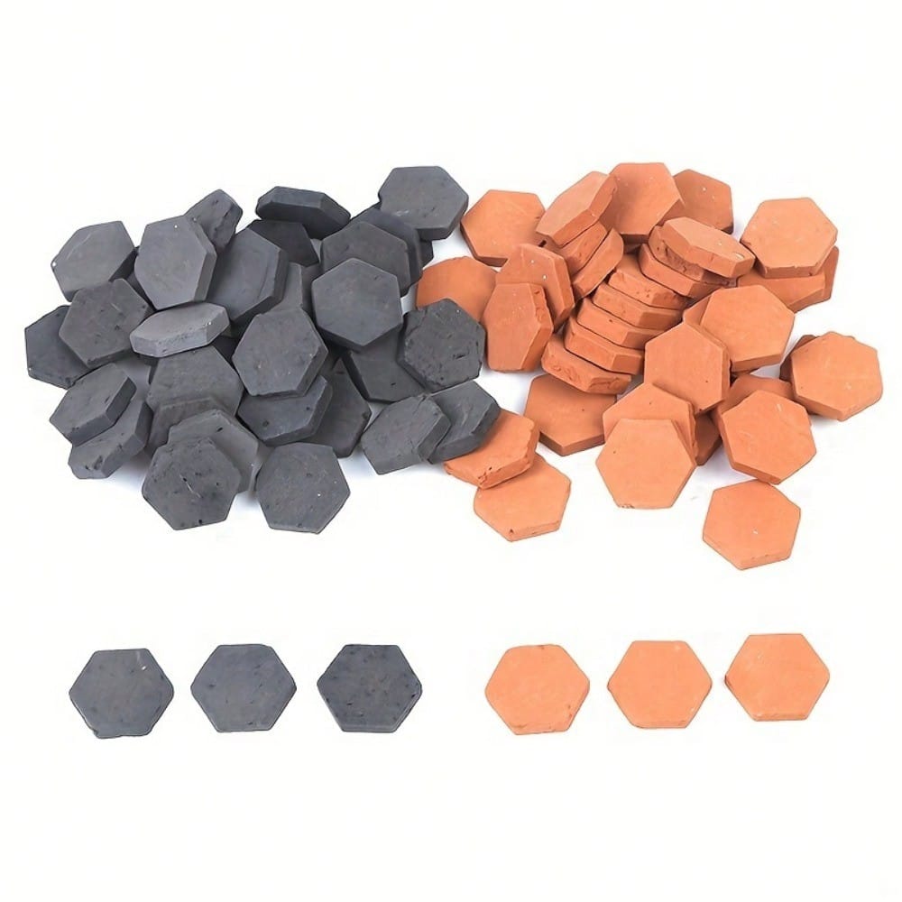 100pcs/50pcs 1/16 Scale Small Hexagonal Brick Model- Handmade And Clay Fired- Perfect Proportion For Realistic Brick Dollhouse- Christmas Gift, Birthday Gift