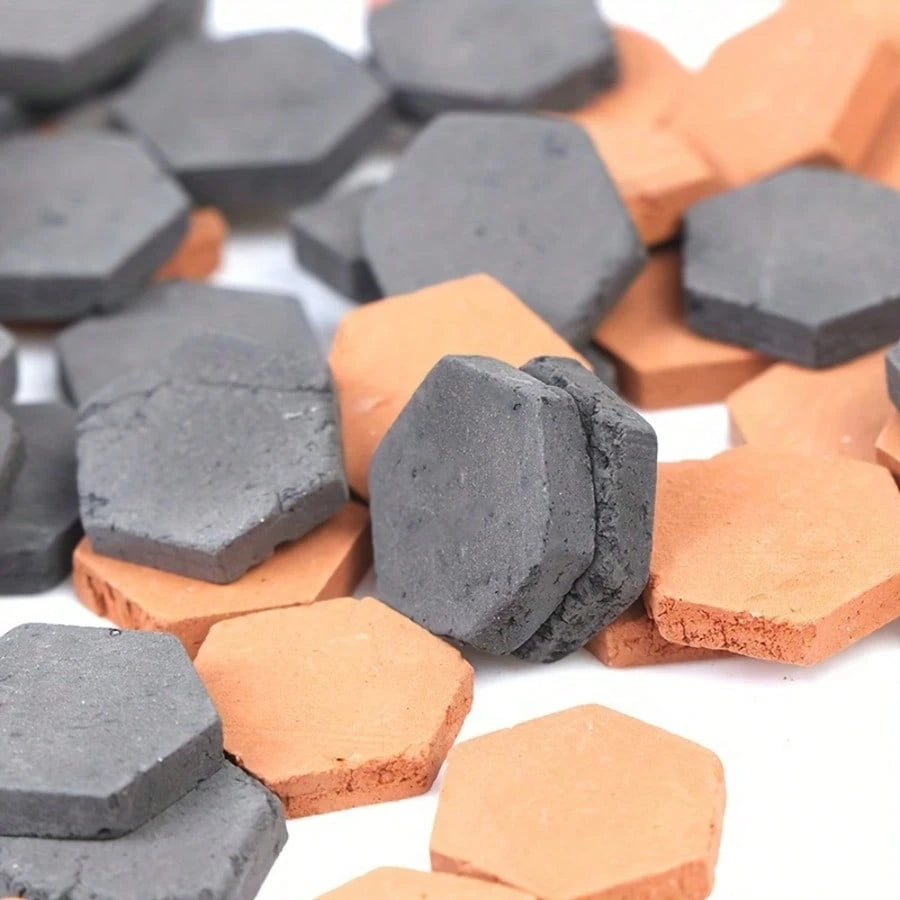 100pcs/50pcs 1/16 Scale Small Hexagonal Brick Model- Handmade And Clay Fired- Perfect Proportion For Realistic Brick Dollhouse- Christmas Gift, Birthday Gift