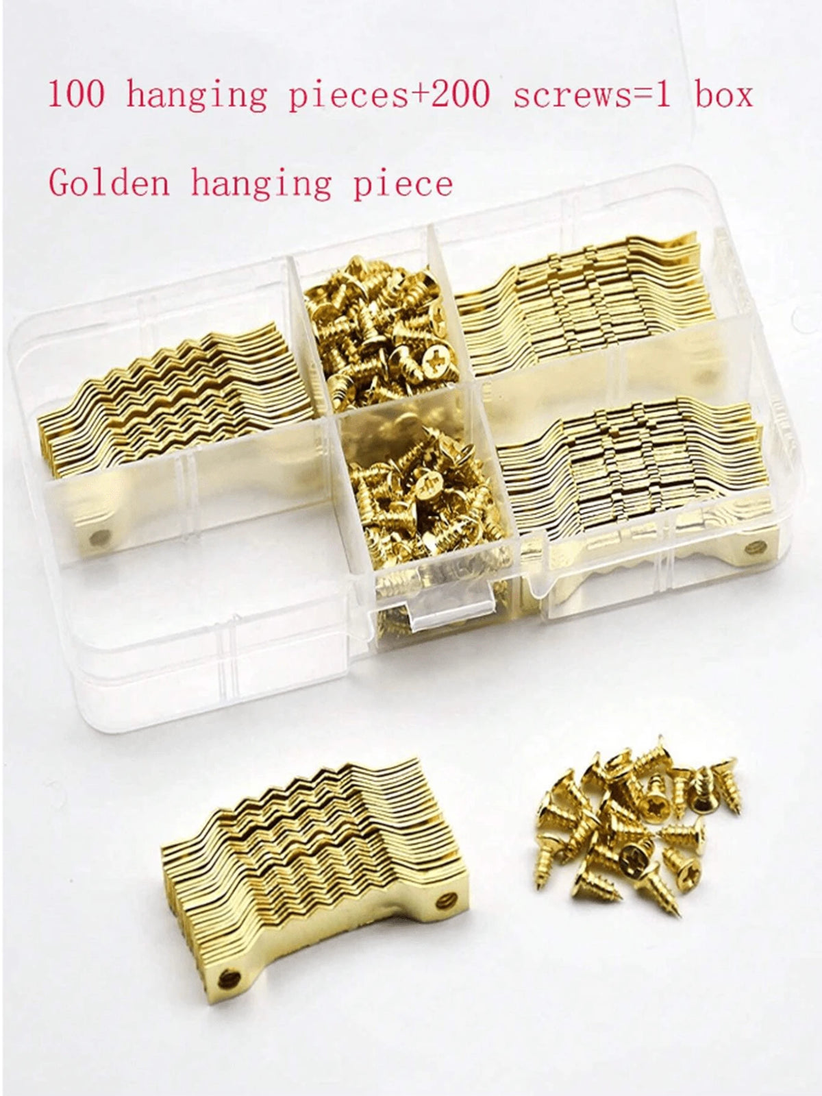 100pcs Boxed Picture Frame Hanging Pieces Hardware Accessories Three Colors With Flat Head Screw Hook Accessories