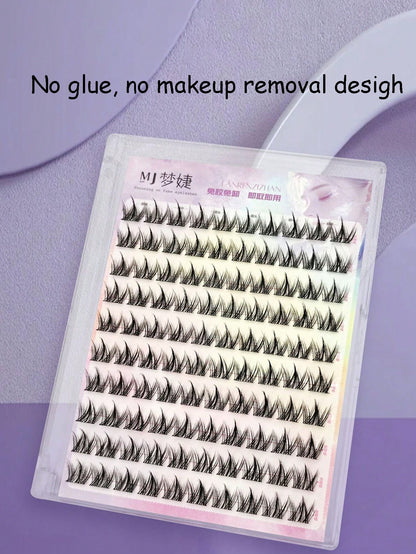 100pcs/Pack Graphic Dog Style Disposable Self-Adhesive False Eyelashes, Fluffy & Natural Look Lash Clusters, Eyelash Clusters, Individual Eyelashes, Lashes, Fake Lashes