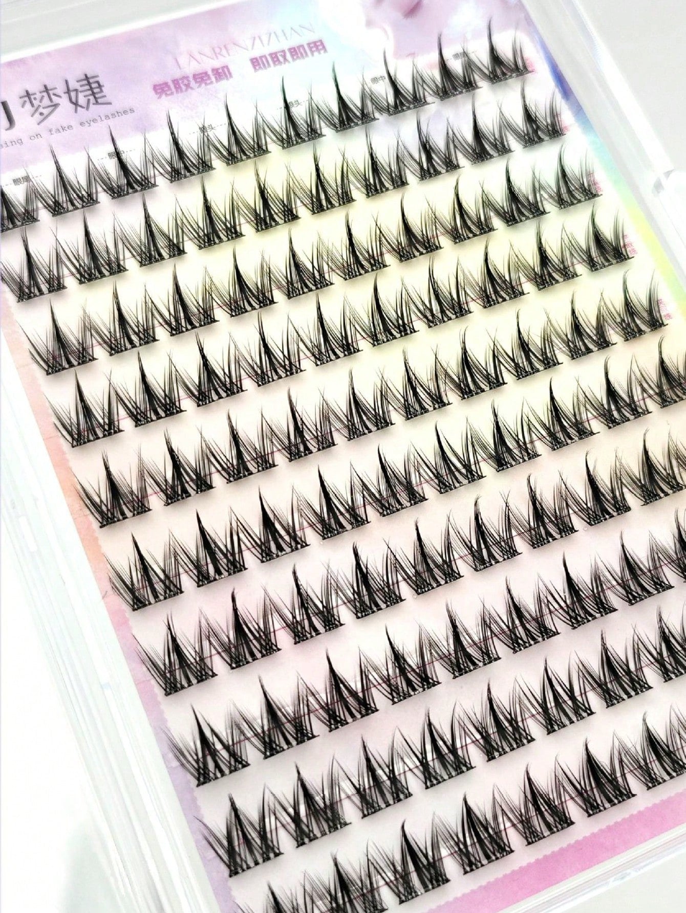 100pcs/Pack Graphic Dog Style Disposable Self-Adhesive False Eyelashes, Fluffy & Natural Look Lash Clusters, Eyelash Clusters, Individual Eyelashes, Lashes, Fake Lashes
