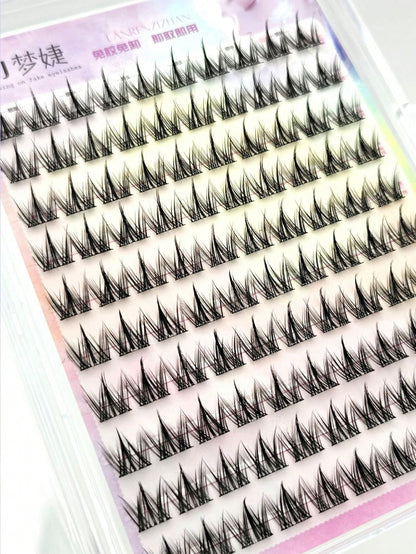 100pcs/Pack Graphic Dog Style Disposable Self-Adhesive False Eyelashes, Fluffy & Natural Look Lash Clusters, Eyelash Clusters, Individual Eyelashes, Lashes, Fake Lashes
