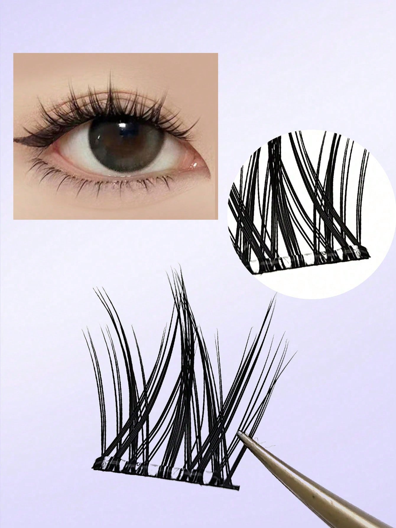100pcs/Pack Graphic Dog Style Disposable Self-Adhesive False Eyelashes, Fluffy & Natural Look Lash Clusters, Eyelash Clusters, Individual Eyelashes, Lashes, Fake Lashes