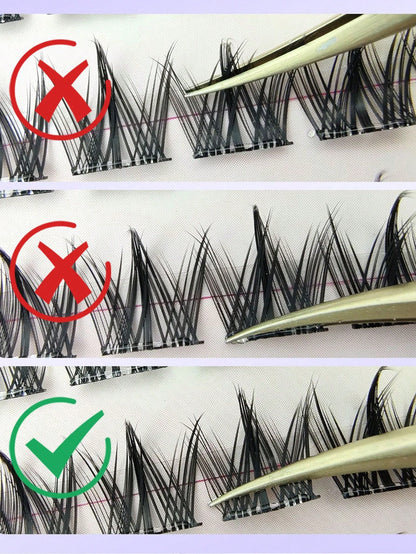 100pcs/Pack Graphic Dog Style Disposable Self-Adhesive False Eyelashes, Fluffy & Natural Look Lash Clusters, Eyelash Clusters, Individual Eyelashes, Lashes, Fake Lashes